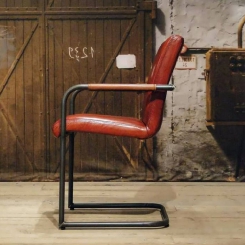 Стул кресло для гостиной с кожаной обивкой LOFT_30