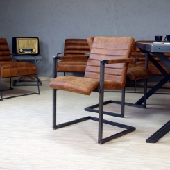 Стул с кожаной обивкой для гостиной LOFT_31
